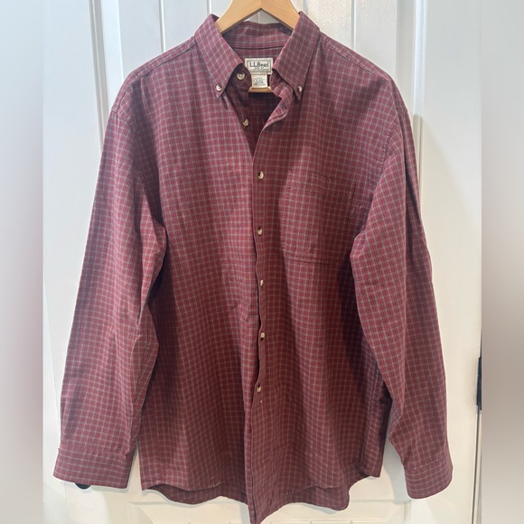 L.L. Bean Other - LL Bean Red Plaid Button Down Shirt Size Medium